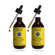 Load image into Gallery viewer, BUIE Black Seed Oil | Black Cumin Seed Oil | Un-Refined, Cold Pressed Extra Virgin Oil | with 4.5% to 6% Thymoquinone &amp; Omega 3 6 9 | 16 FL Oz. (Pack of 2 each 8oz)