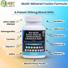Load image into Gallery viewer, BUIE Sea Moss | Black Seed Oil | Ashwagandha &amp; Burdock Root | 60 Capsules