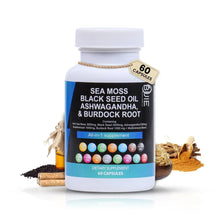 Load image into Gallery viewer, BUIE Sea Moss | Black Seed Oil | Ashwagandha &amp; Burdock Root | 60 Capsules