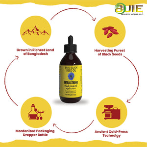 BUIE Black Seed Oil | Black Cumin Seed Oil | Un-Refined, Cold Pressed Extra Virgin Oil | with 4.5% to 6% Thymoquinone & Omega 3 6 9 | 8 Fl. Oz.