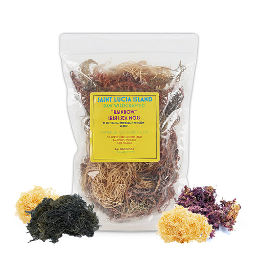 BUIE Multi Color Full Spectrum Irish Sea Moss | Dr. Sebi Inspired | Gold – Green – Purple Sea Moss |No Preservatives | Sun-Dried Sea Moss from the Coast of St. Lucia