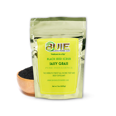 BUIE Sassy Grass Foot Scrub | Infused with Avocado Oil & Black Seed Oil | Leaves foot Exfoliated, Hydrated, Smooth & Refreshed | Like Pedicure in a Zip | 7 Oz.