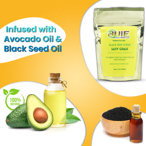 BUIE Sassy Grass Foot Scrub | Infused with Avocado Oil & Black Seed Oil | Leaves foot Exfoliated, Hydrated, Smooth & Refreshed | Like Pedicure in a Zip | 7 Oz.